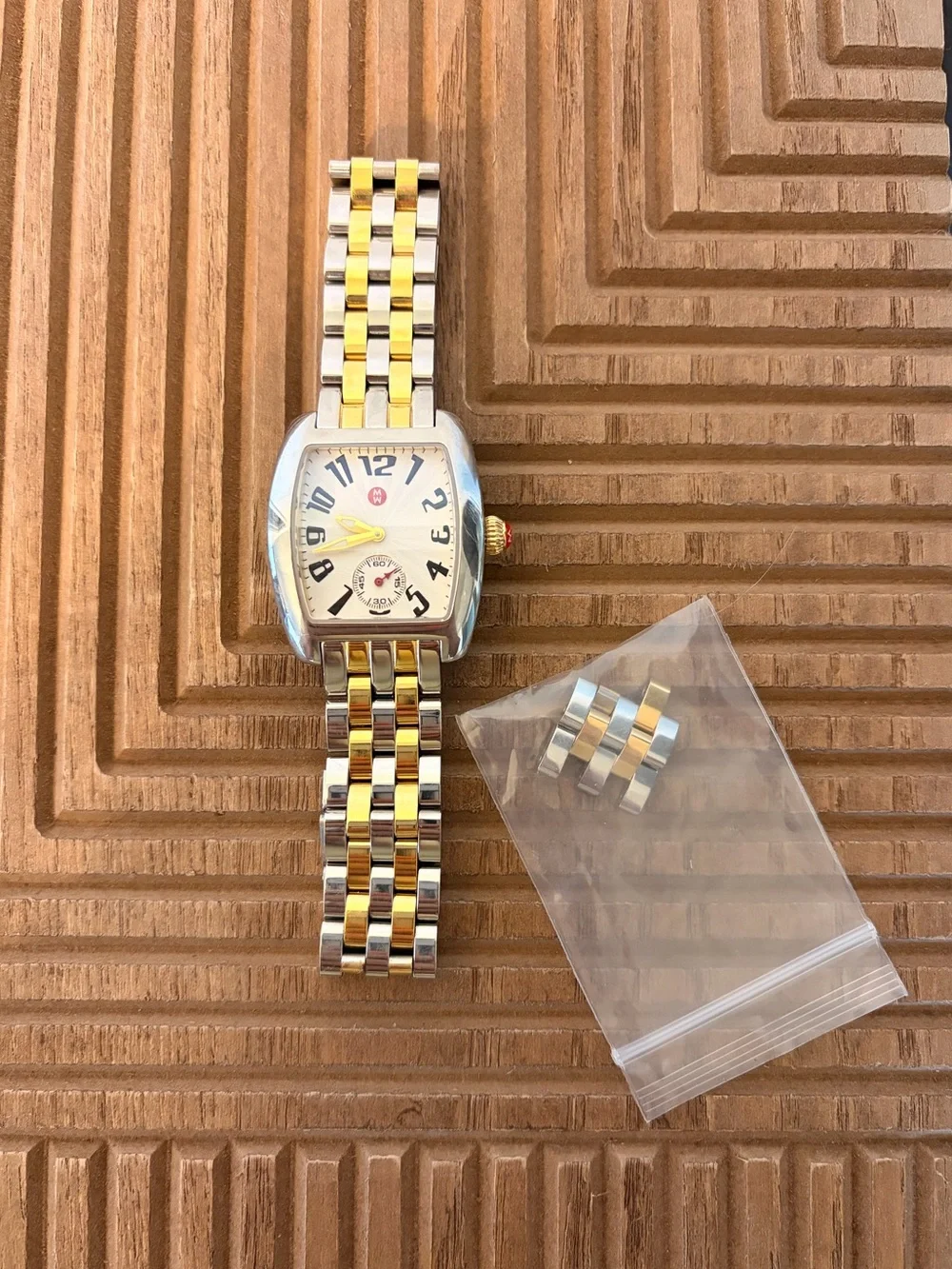 Michele Urban Mini Two-Tone Bracelet Watch